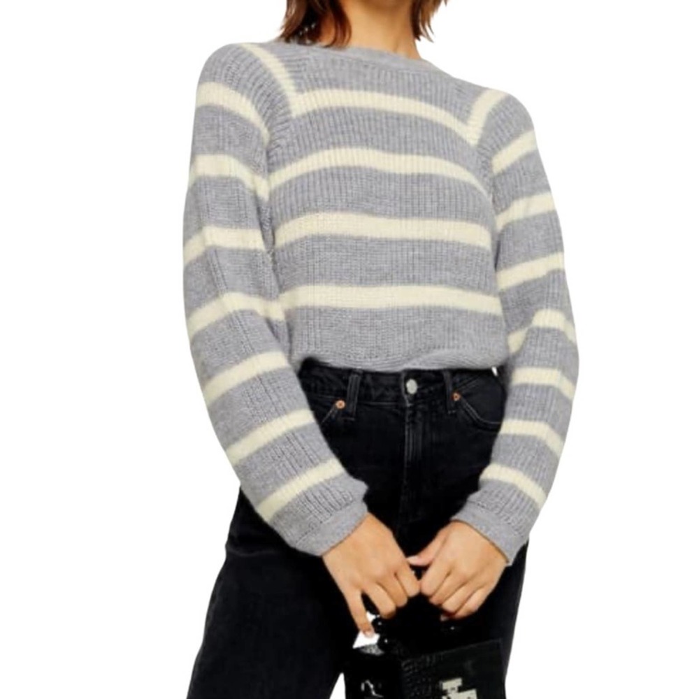 Top Shop Stripe Cropped Sweater